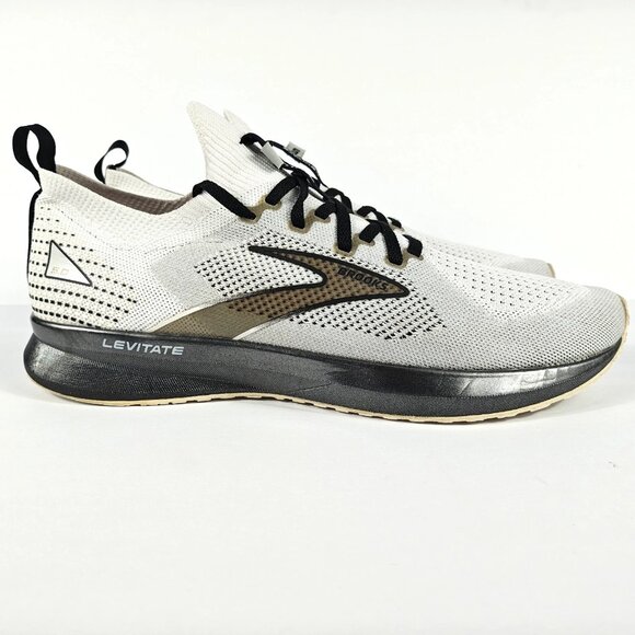 Brooks Levitate Stealthfit 5 Mens 10.5 Running Shoe White Gray Black 1103721D135 - Picture 9 of 16